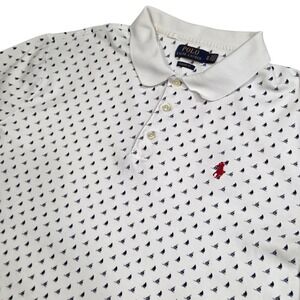 Polo Ralph Lauren Nautical Sail Boats Pony Polo Shirt Classic Fit‎ Men Size XL